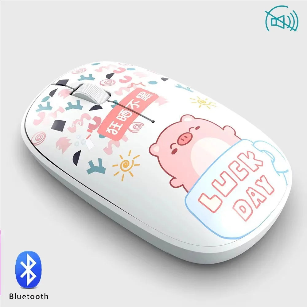 High-quality 2.4Ghz Wireless Mouse Bluetooth 5.0 Cartoon Bluetooth Mice Mini Silent Computer Mouse School