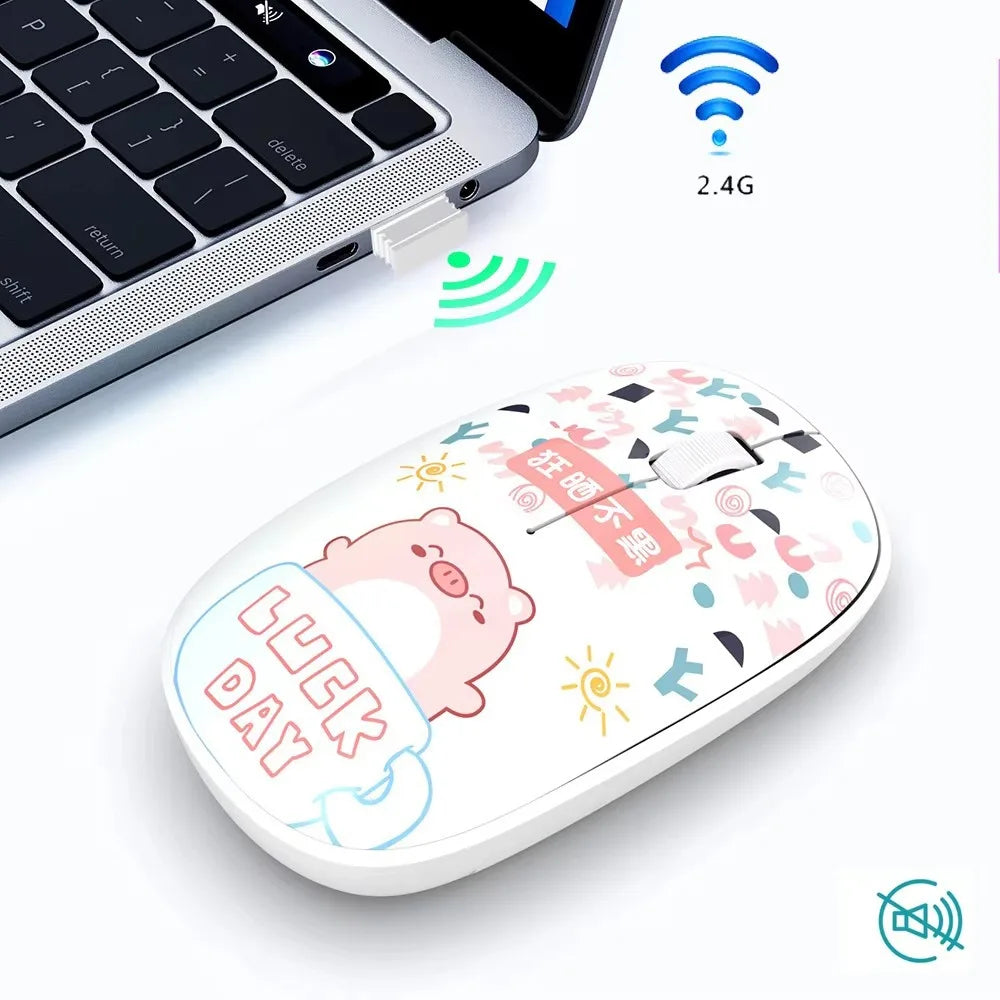 High-quality 2.4Ghz Wireless Mouse Bluetooth 5.0 Cartoon Bluetooth Mice Mini Silent Computer Mouse School