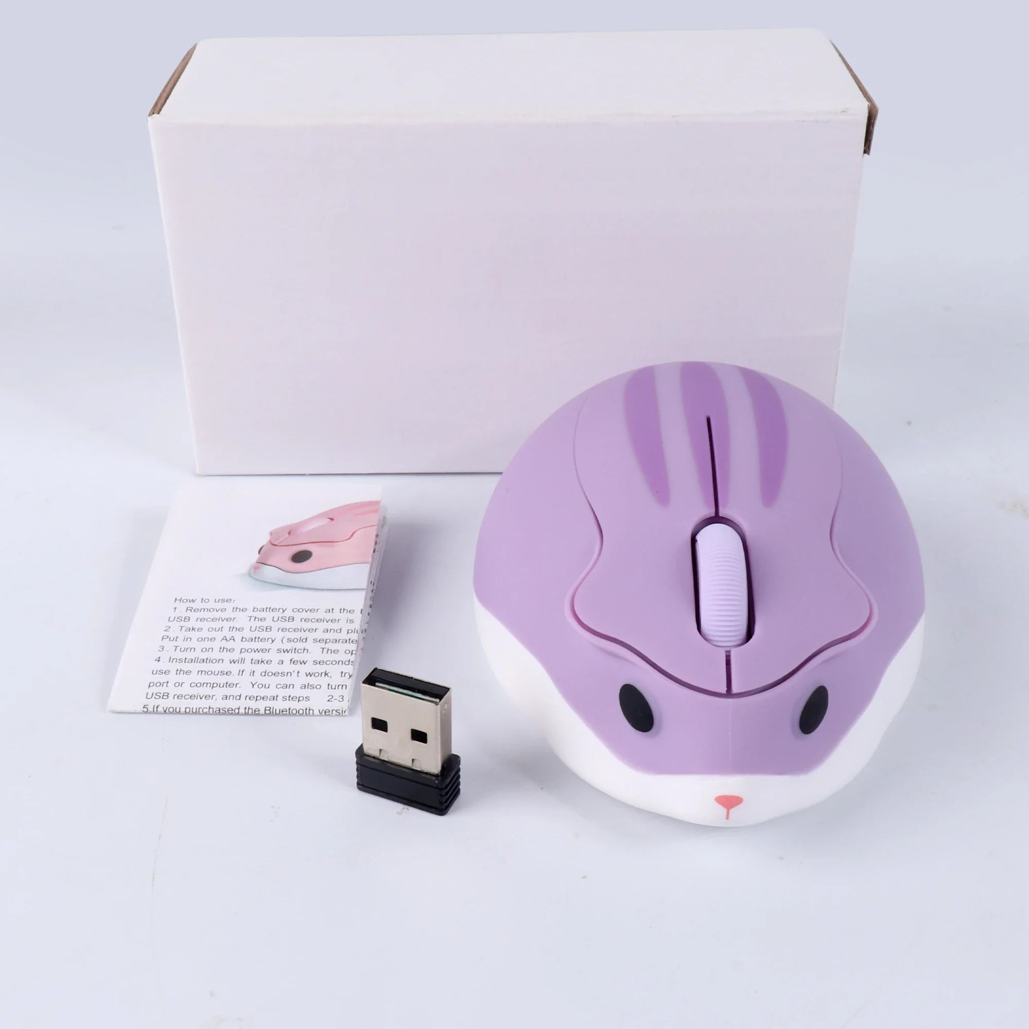 Bluetooth 2.4G Wireless Silent Mouse Cute Hamster Design Lightweight Mini Girls Mice For Laptop Computer