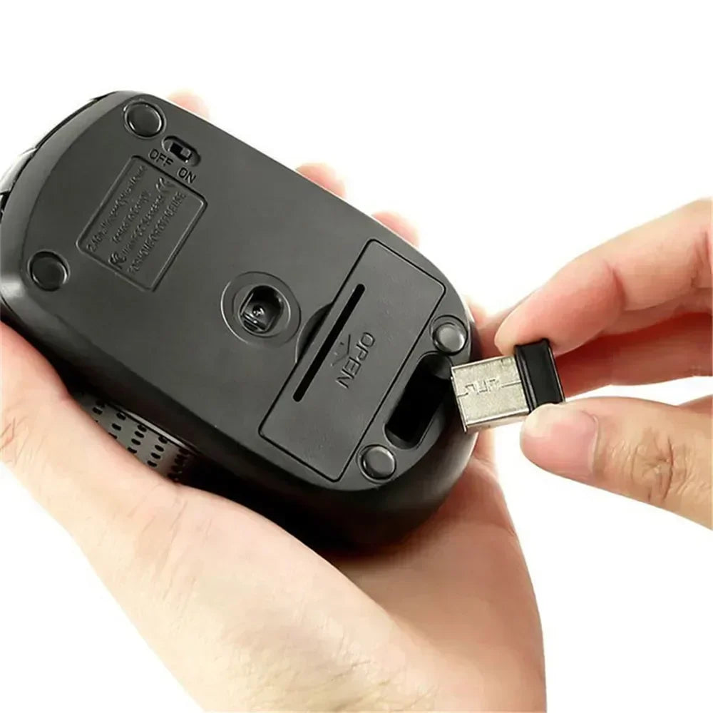 2.4G Wireless Mouse Portable Ergonomics Mouse Mobile Optical Office Mouse Adjustable 1600DPI Levels for Notebook Laptop MacBook