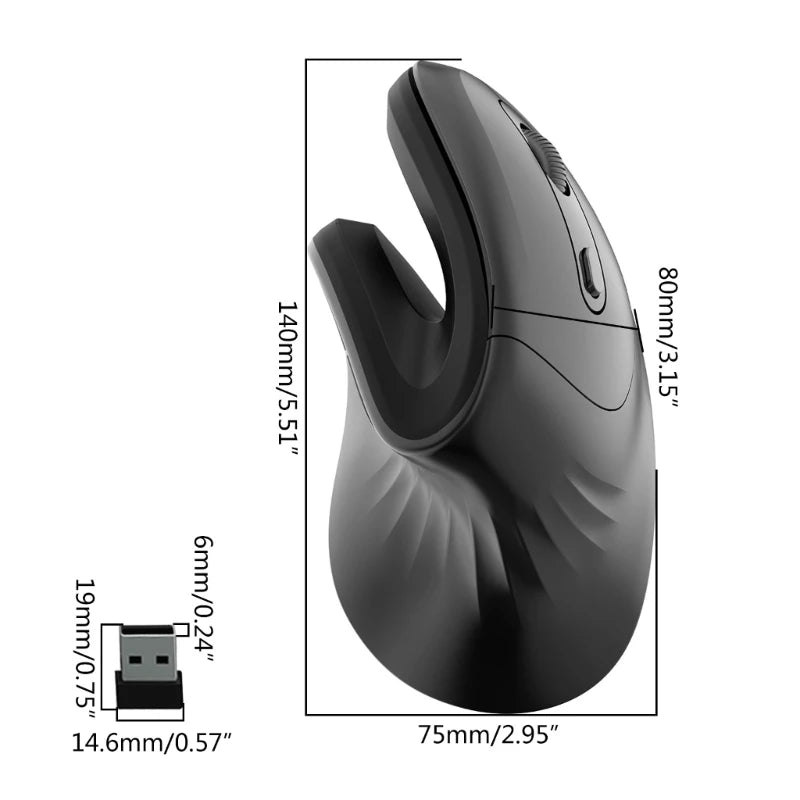 Right Hand Vertical Mouse Ergonomic Gaming Mouse USB Optical Wrist Healthy Mice Mause For PC